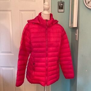 New Vibrant Pink Puffer Jacket